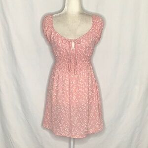 Love Tree Smocked Milkmaid Ditsy Floral Dress Size S